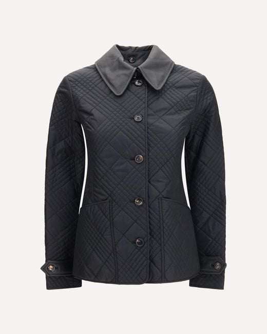 Burberry Blue Fernleigh Quilted Nylon Jacket