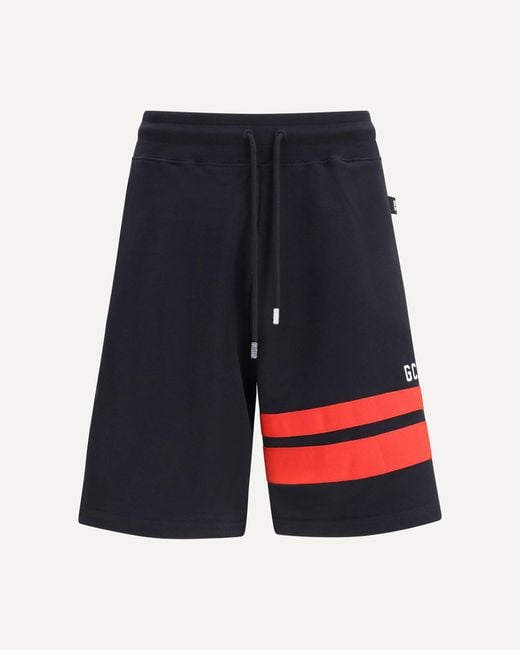 Gcds Blue Regular Logo Sweat Shorts for men