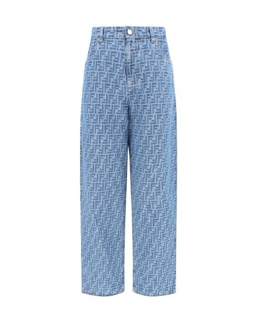 パンツ FENDI Women Straight Pants FR6494AUQM Blue Pants Silk Multicolor | Fendi