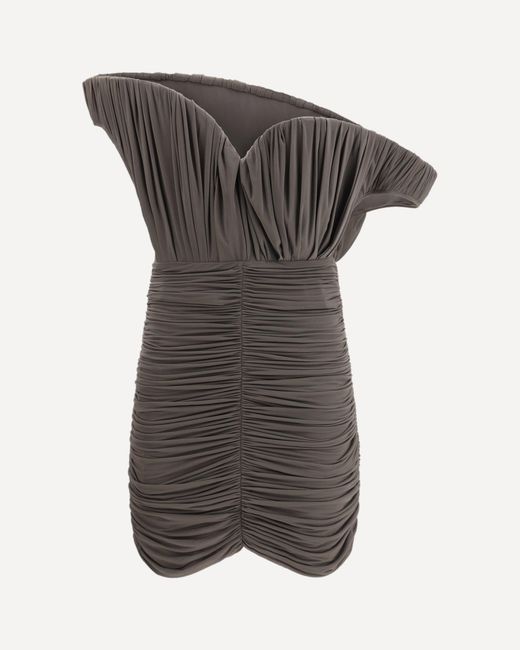 Magda Butrym Gray Asymmetrical Petal Mini Dress