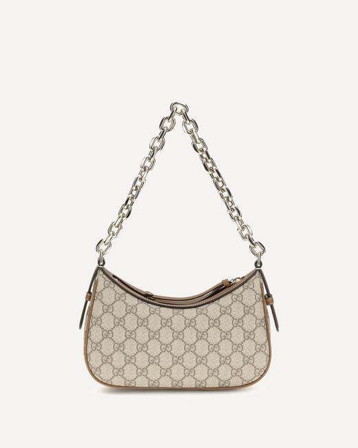 Gucci White Small Gg Emblem Shoulder Bag