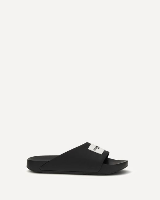 Givenchy White Rubber Logo Slippers