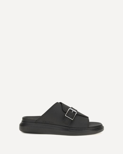 McQueen Black Buckle Slide Sandals for men
