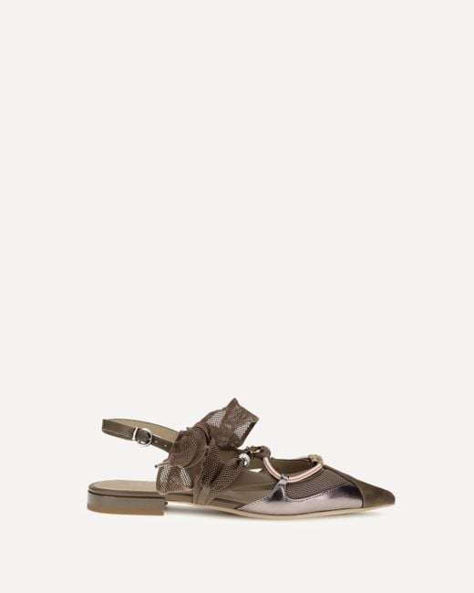 Pinko Natural Gianira Leather Ballerinas