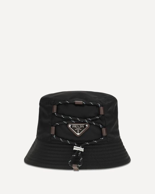 Prada Black Nylon Bucket Hat for men