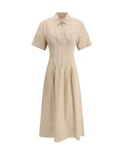 Vestito midi di Tory Burch in Natural