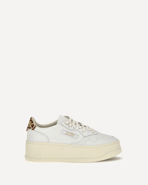 Autry Natural Medalist Platform Leather Sneakers