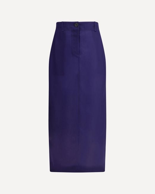 Khaite Blue Lucian Midi Skirt
