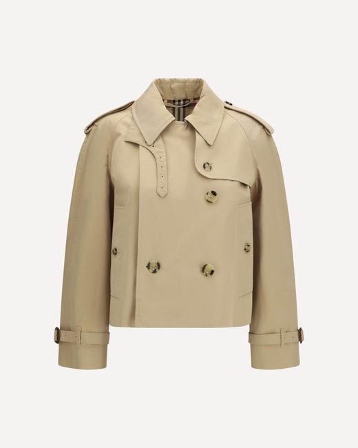 Burberry Natural Mayfair Cropped Trench Jacket