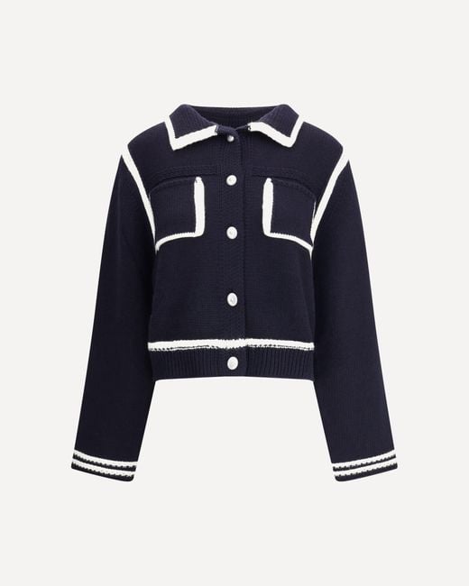 Pinko Blue Cardigan With Contrasting Profiles