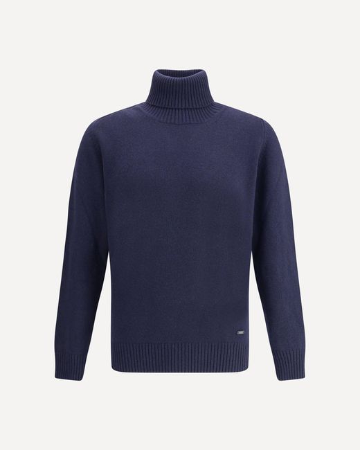 Brooksfield Blue Virgin Wool Turtleneck Sweater for men