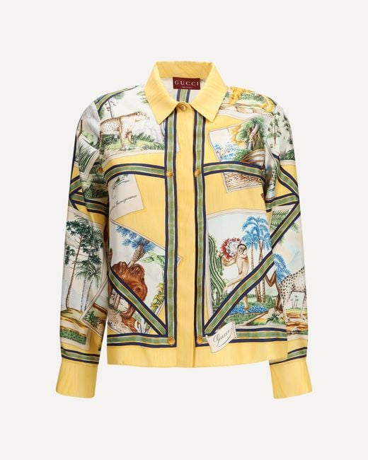 Gucci Yellow Silk Twill Shirt