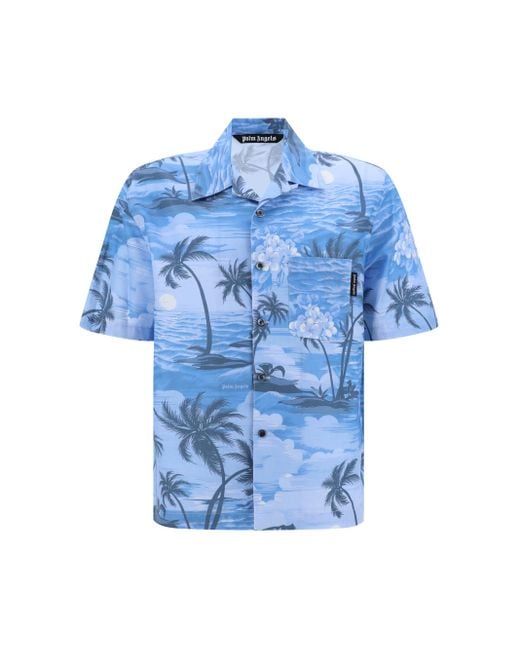 Palm Angels Blue Shirts for men