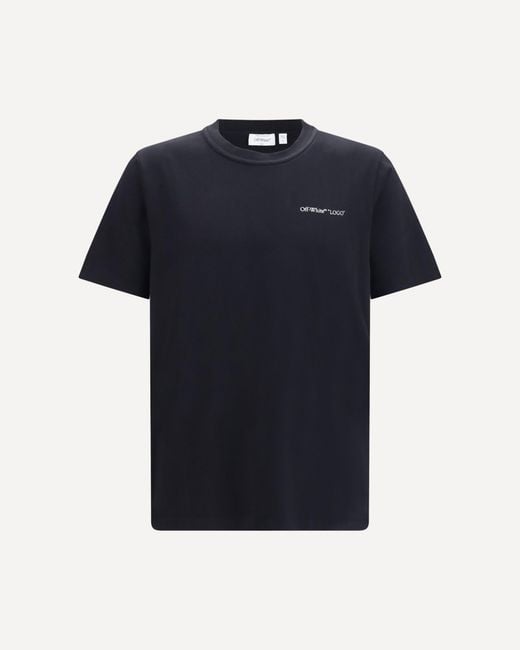 Off-White c/o Virgil Abloh Blue Logo Quote T-Shirt for men