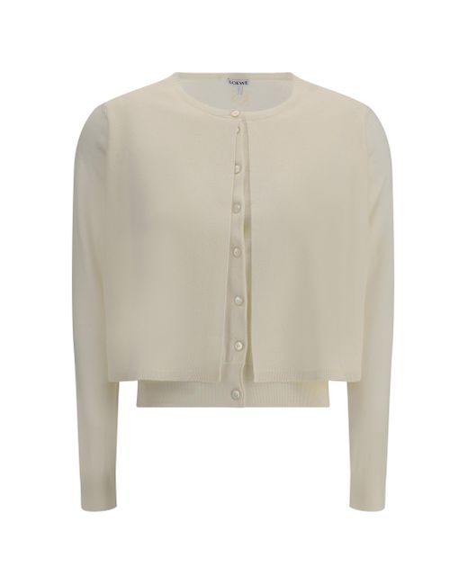 Cardigan Doppio Layer di Loewe in White