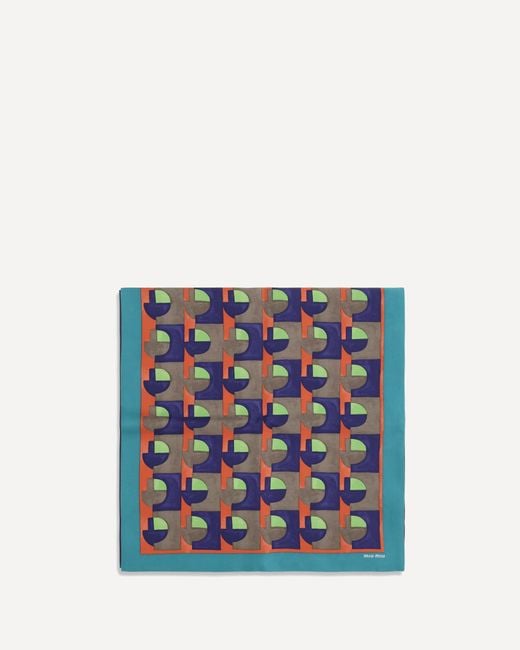 Miu Miu Blue Geometric Print Scarf