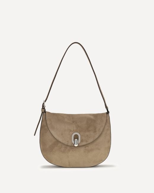 SAVETTE White Round Hobo Shoulder Bag