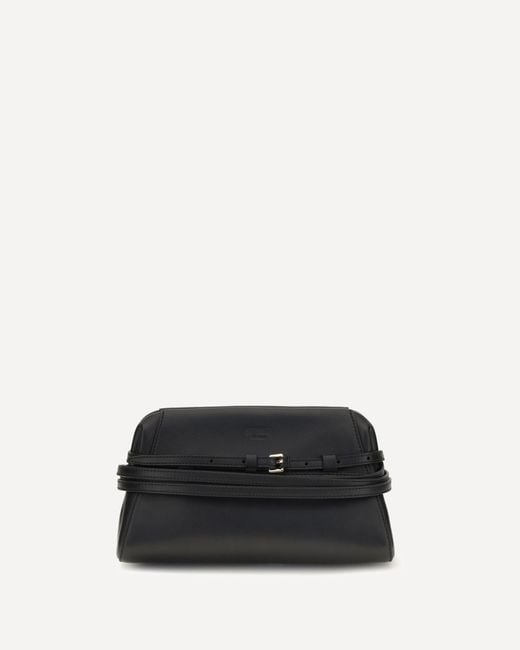 Moschino Black Belt-Detail Clutch