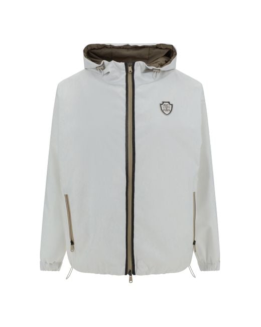 Giacca Impermeabile Con Cappuccio di Brunello Cucinelli in Gray