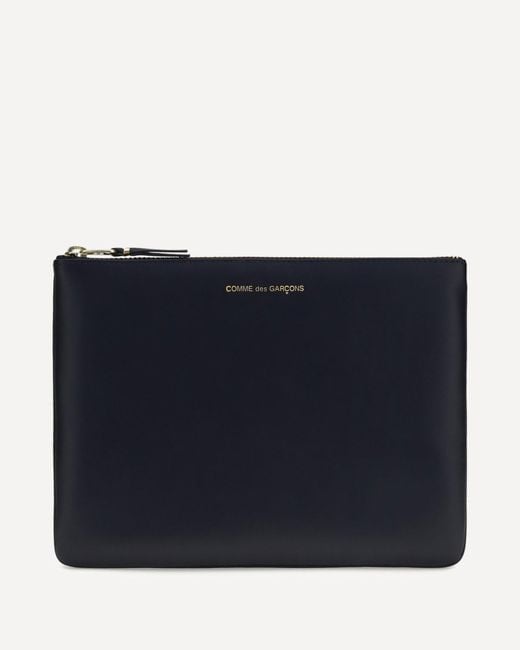 Comme des Garçons Blue Leather Pouch for men