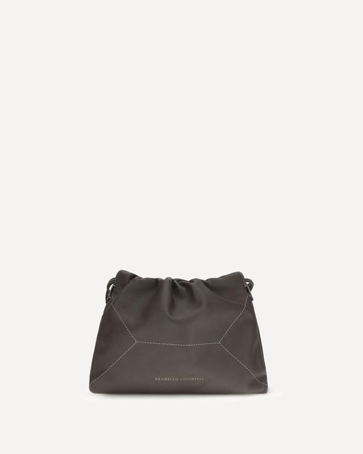 Brunello Cucinelli White Leather Shoulder Bag