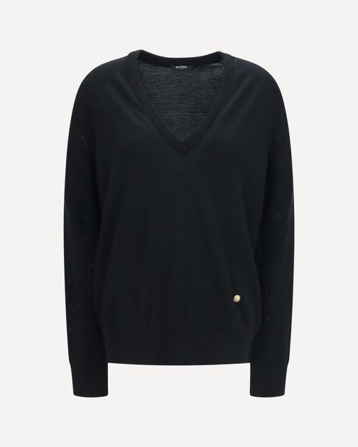 Balmain Black V-Neck Sweater