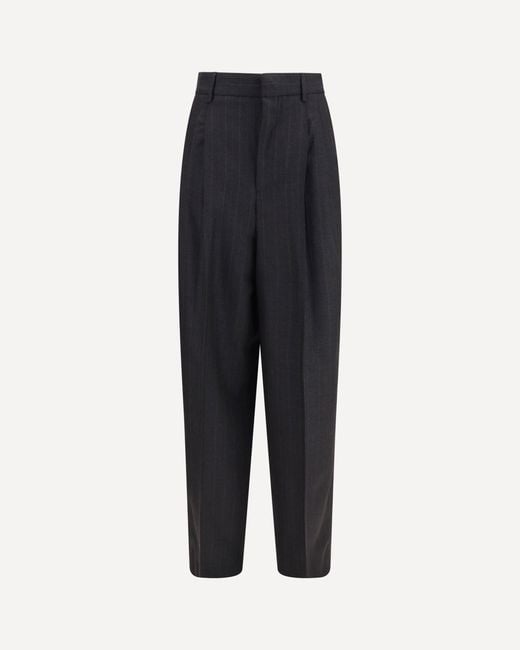 AMI Blue Wide-Leg Tailored Pants