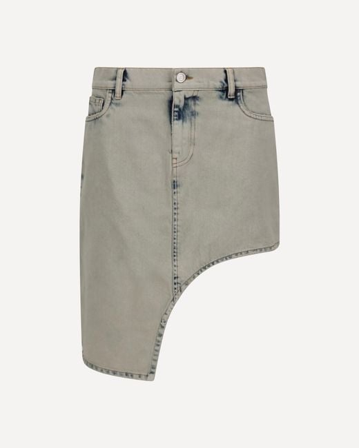 Coperni Gray Asymmetric Denim Miniskirt