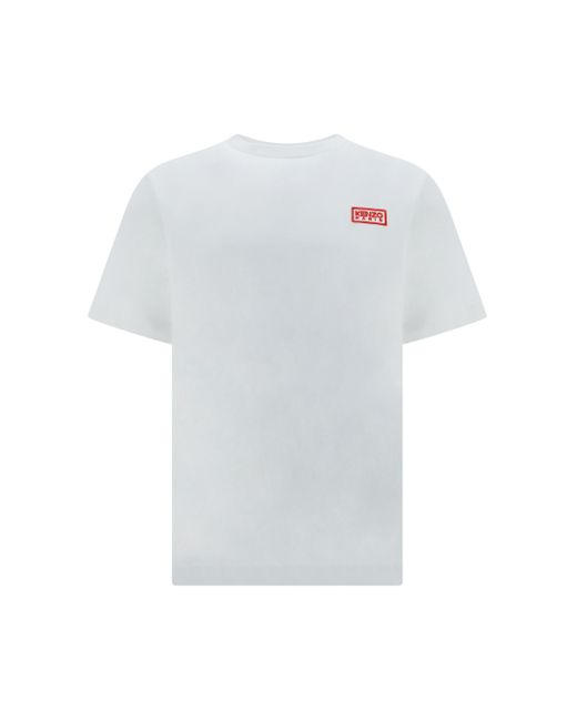 KENZO White T-Shirt With Embroidery for men