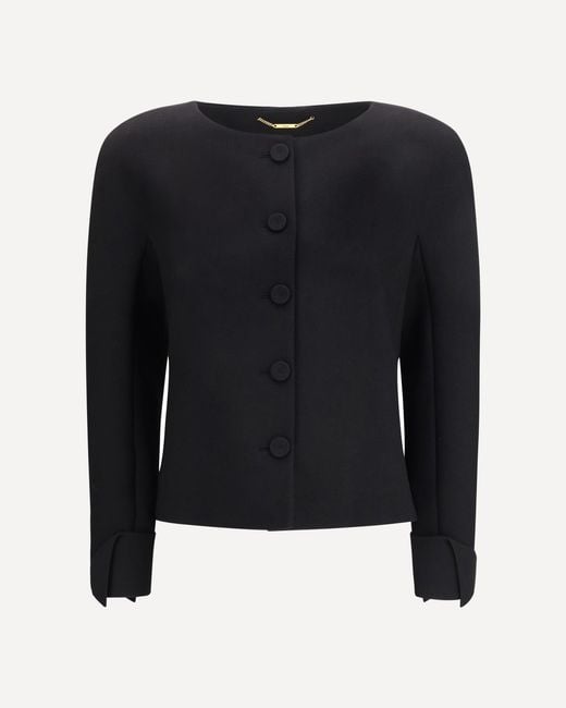 Chloé Blue Collarless Fitted Jacket