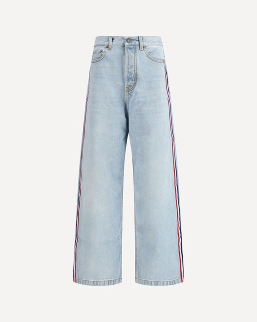 Fiorucci Blue Tricolor Stripe Baggy Jeans