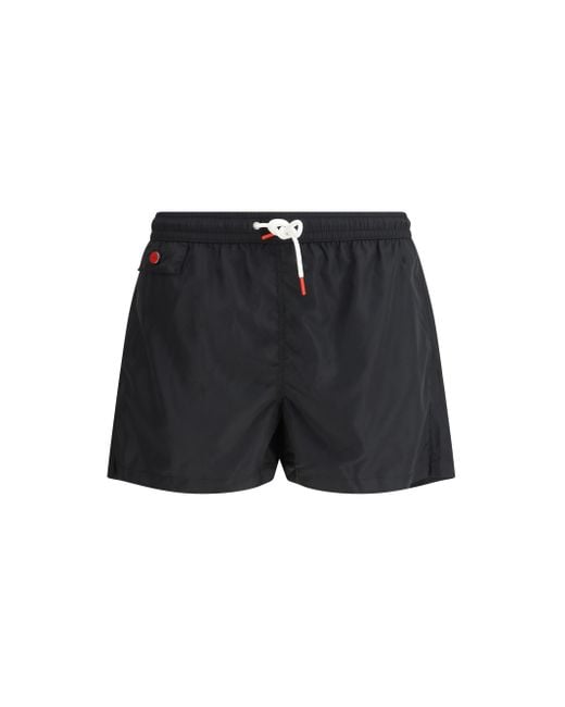 Kiton Black Monochrome Swimshort for men