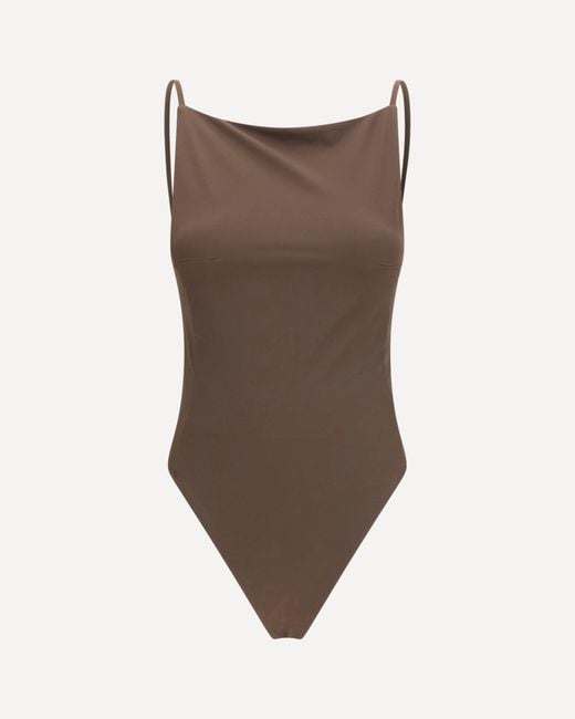 Jacquemus Brown Sole One-Piece Swimsuit