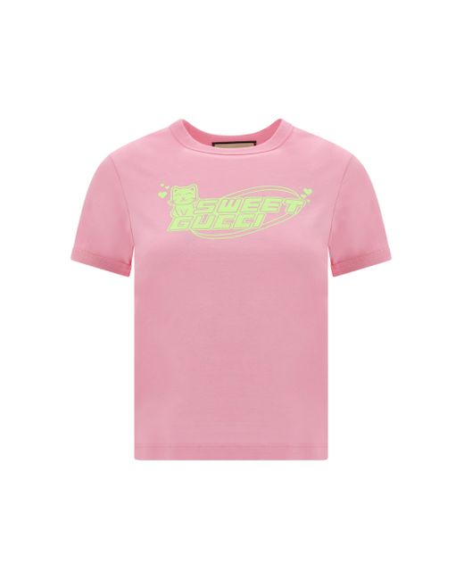 Gucci Pink Cotton Jersey T-shirt