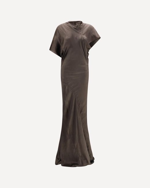 Rick Owens Brown Seb Dress With Pull-On Styling