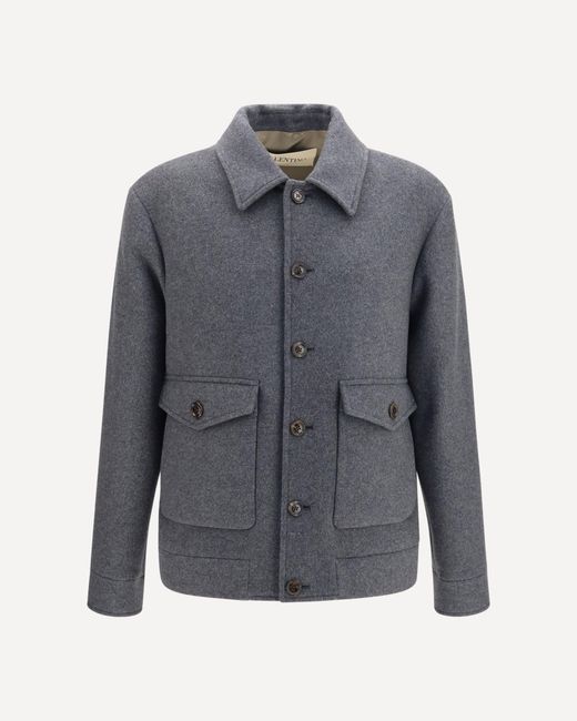 Valentino Gray Wool And Cashmere Jacket for men