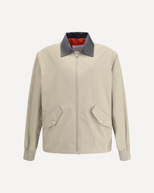 Givenchy Natural Cotton Harrington Jacket With Leather Details for men