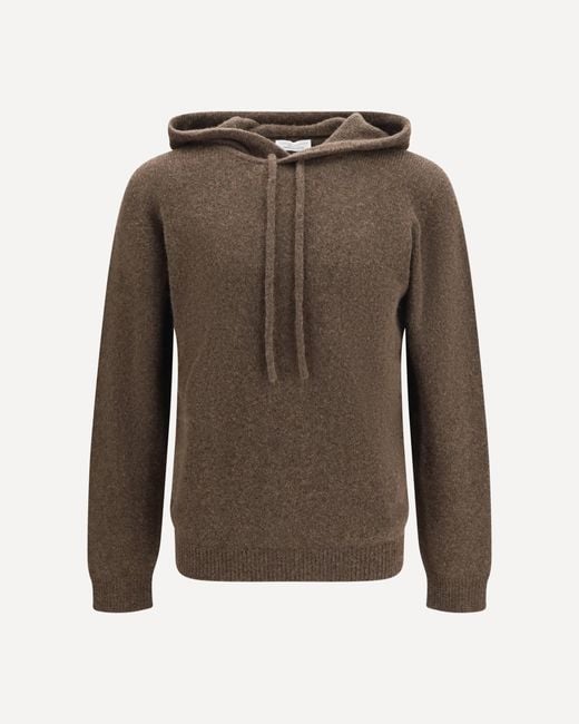 Roberto Collina Brown Hooded Sweater for men