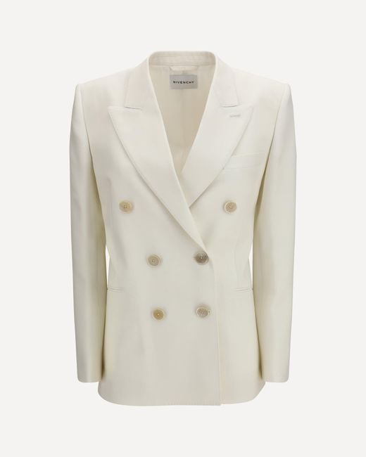 Givenchy White Double-Breasted Wool And Mohair Jacket