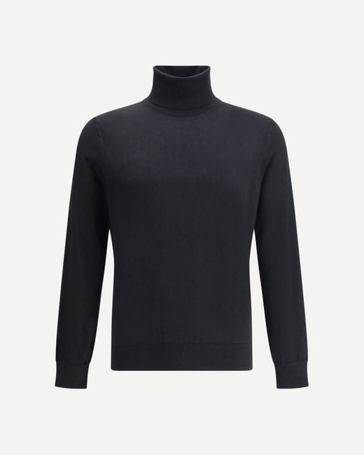 Zegna Blue Cashmere Turtleneck Sweater for men
