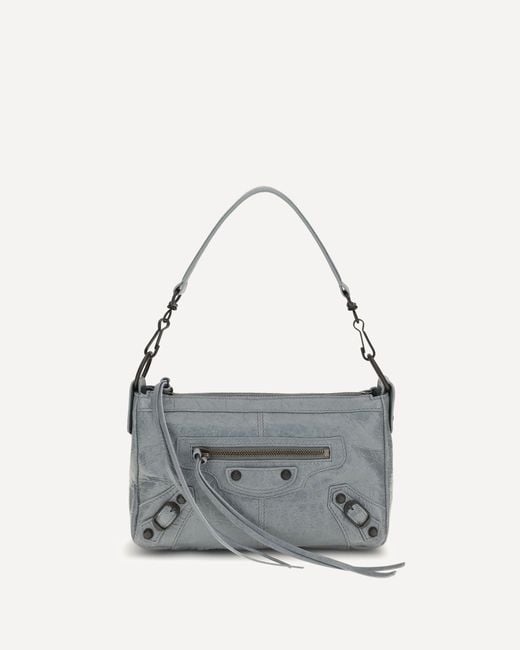 Balenciaga Gray Le City Moto Mini Handbag