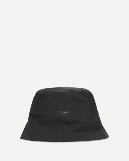 Gucci Black Cotton Canvas Bucket Hat for men