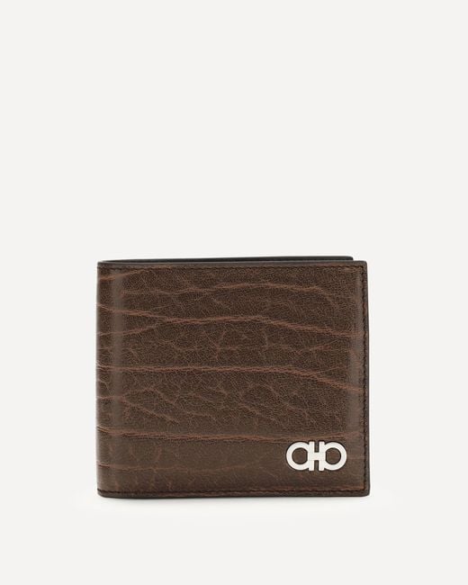 Ferragamo Brown Calfskin Leather Wallet for men