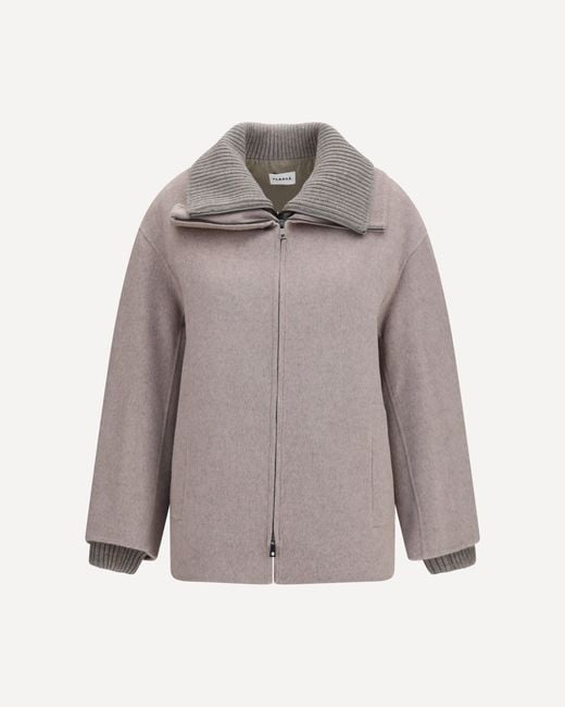 P.A.R.O.S.H. Gray P. A.R. O.S. H. Double Wool And Quilted Jacket