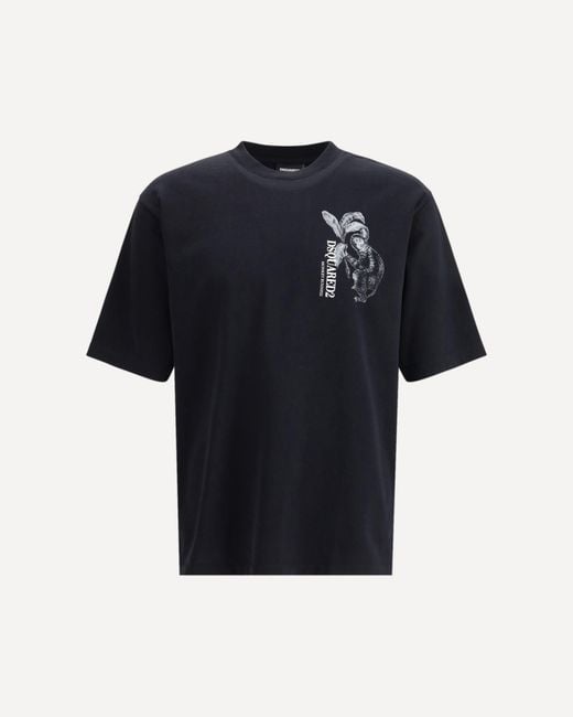 DSquared² Black Monkey Business T-Shirt for men
