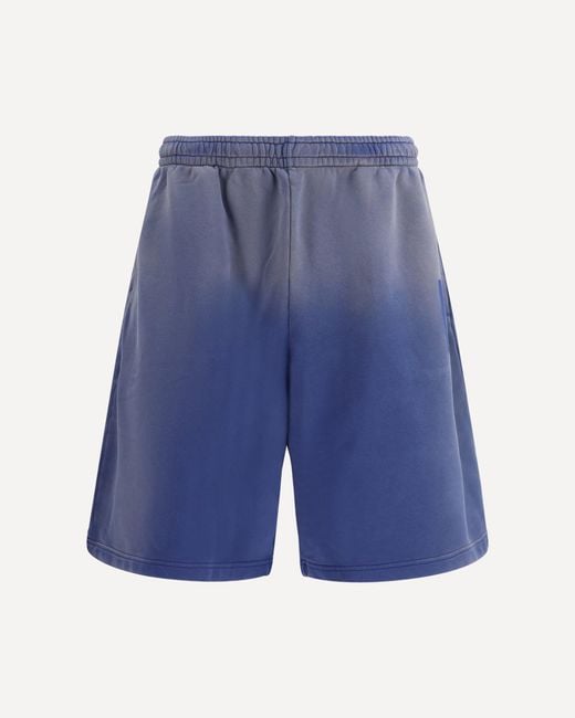 Moschino Blue Bermuda Sweat Shorts With Gradient Effect for men