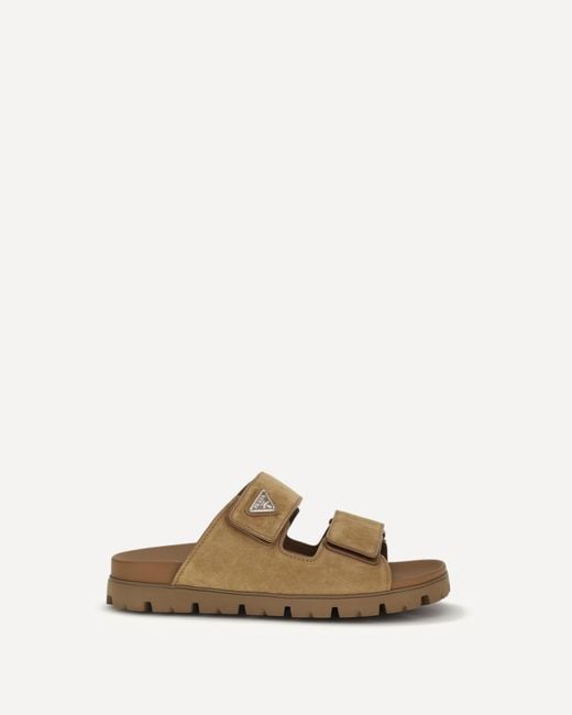 Prada Natural Suede Sandals for men