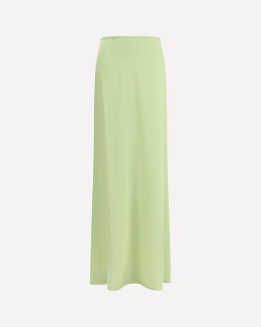 Kristina Ti Green Classic Long Silk Skirt