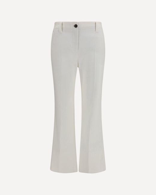 Brunello Cucinelli White Slim Flared Pants