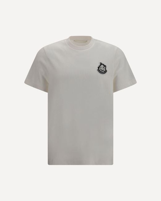Moncler Gray Logo Cotton T-Shirt for men